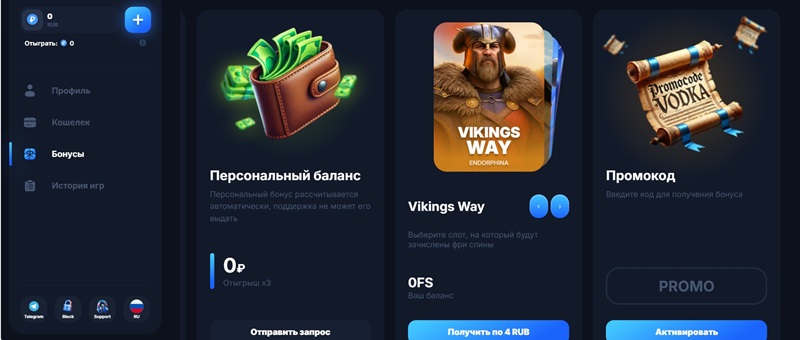 Раздел с бонусными предложениями